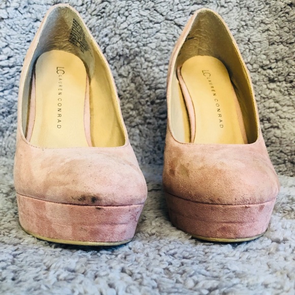 LC by Lauren Conrad Pink Suede heels - Picture 2 of 7